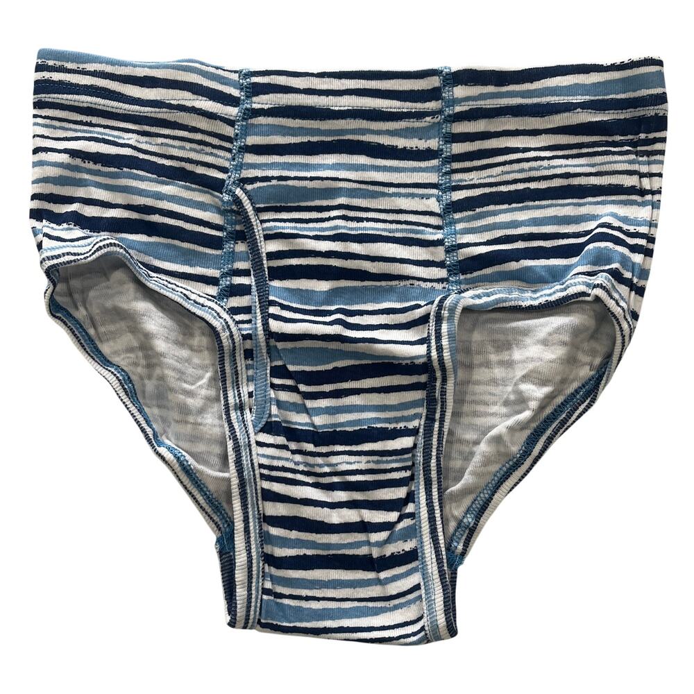 15-72(2) HANES Youth 100% Cotton Striped Briefs Blue XL